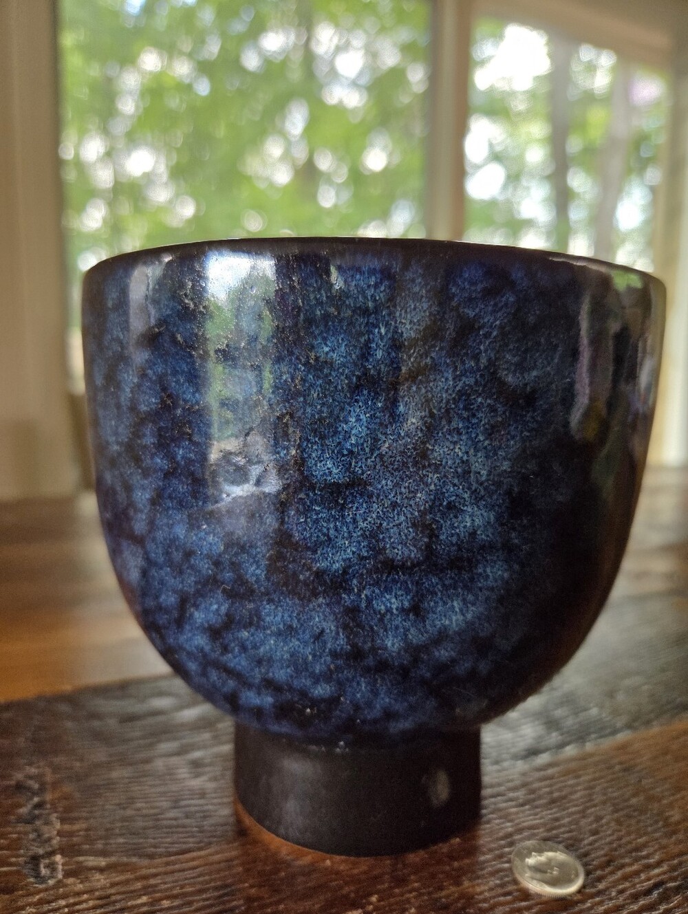 Deep Blue Kiln Glazed Ceramic Art Bowl or Vase